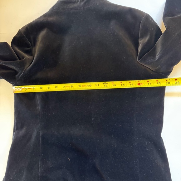 Vintage 1980s 1990s Black Velvet Blazer Size Medium Whimsigoth Fairy Goblincore - Picture 10 of 10